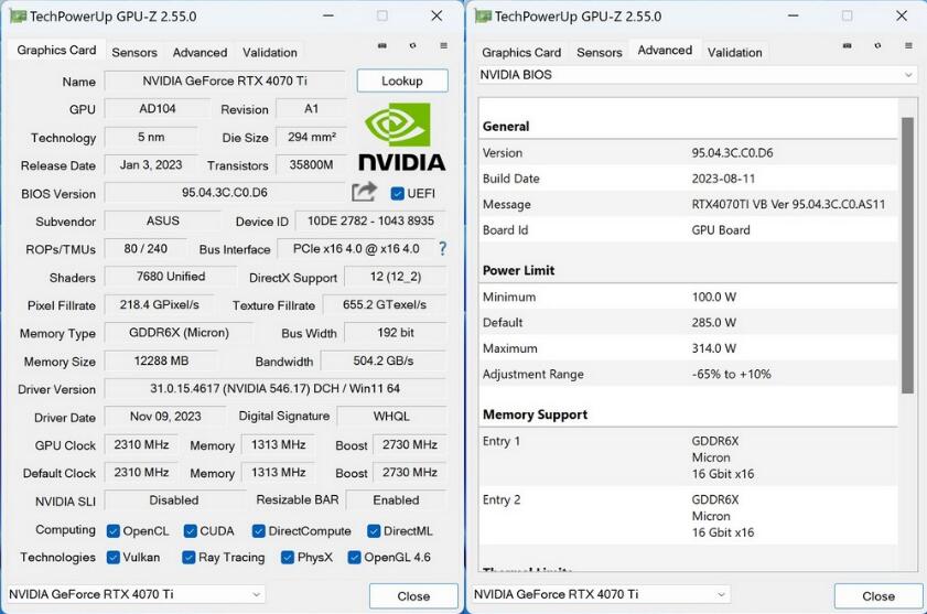 ASUS TUF Gaming RTX 4070 Ti White 12GB GDDR6X OC显卡开箱评测-第15张图片-装机笔记