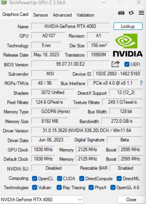 MSI GeForce RTX4060 GAMING X 8GB评测开箱-第4张图片-装机笔记