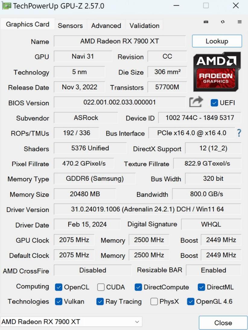 ASRock RX 7900 XT Phantom Gaming White显卡开箱评测（xfxr7900显卡）-第16张图片-装机笔记